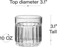 Santorini Modern Lowball Rocks Cocktail Glasses Gift Set of 4 – gift box detail close-up