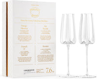 Crystal Prosecco and Champagne Flute Glasses Gift Set of 2 – set scale and proportions
