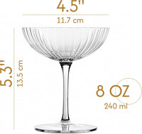 Venus Seashell Coupe Cocktail Glasses Gift Set of 4 – styled flat lay for celebrations
