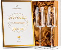 Crystal Prosecco and Champagne Flute Glasses Gift Set of 2 – ready-to-gift signature box