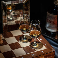 Whiskey Bourbon and Scotch Crystal Tasting Glasses Gift Set of 4 – detail of hand-polished crystal rim