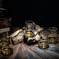 Stemless Whiskey Bourbon and Scotch Tasting Glasses Gift Set of 4 – signature gift box closeup with cocktail recipes