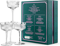 Vintage Ritzy Cocktail and Champagne Coupe Glasses Gift Set of 4 – set scale and proportions