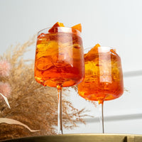 Crystal Aperol Spritz Cocktail Goblet Glasses Gift Set of 2 – signature gift box closeup with cocktail recipes