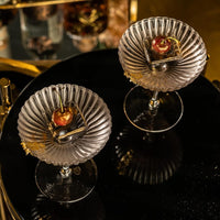 Venus Seashell Coupe Cocktail Glasses Gift Set of 4 – detail of hand-polished crystal rim