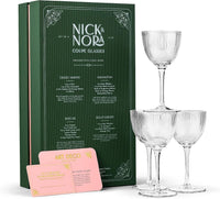 Art Deco Nick and Nora Coupe Glasses Gift Set of 4 – set scale and proportions