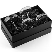 Art Deco Smoke Black Coupe Glasses Gift Set of 4 – set scale and proportions