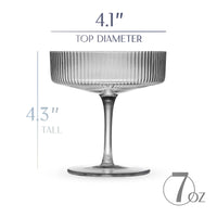 Art Deco Smoke Black Coupe Glasses Gift Set of 4 – signature gift box closeup with cocktail recipes