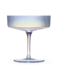 Art Deco Iridescent Champagne and Cocktail Coupe Glasses Gift Set of 4 – signature gift box closeup with cocktail recipes