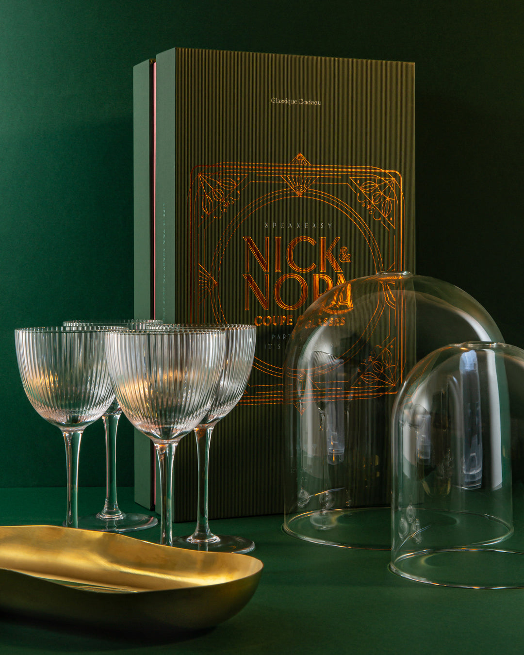 Vintage Art Deco Nick and Nora Coupe Glasses | Set of 4 | 5 oz