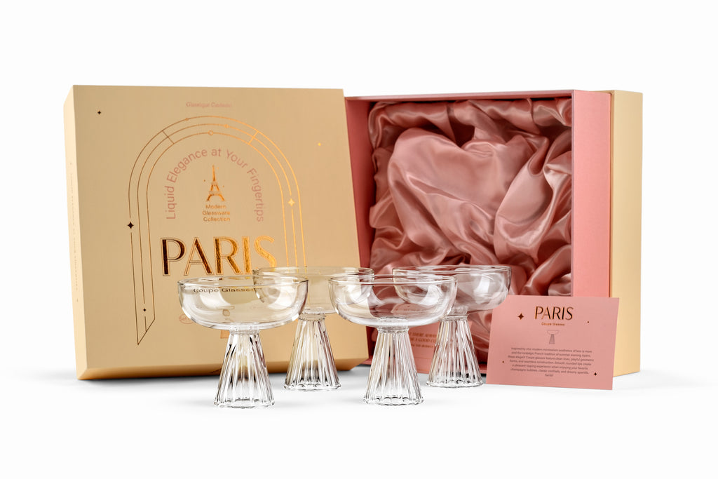 Paris Coupe Cocktail and Champagne Glasses | Set of 4 | 8 oz