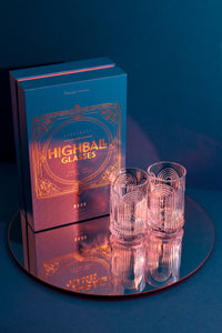 Vintage Art Deco 1920s Highball Glasses Gift Set of 4 – styled flat lay for celebrations