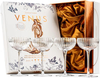 Venus Seashell Nick and Nora Cocktail Glasses Gift Set of 4 – ready-to-gift signature box