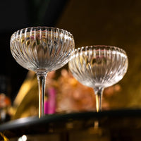 Venus Seashell Nick and Nora Cocktail Glasses Gift Set of 4 – hand-blown lead-free crystal