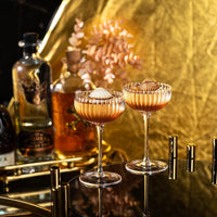 Venus Seashell Nick and Nora Cocktail Glasses Gift Set of 4 – hand-blown lead-free crystal