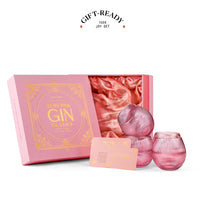 Art Deco Blush Pink Gin & Tonic Glasses with Gold Rims