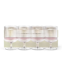 Art Deco Ribbed Goblet Cocktail Glasses with Stem