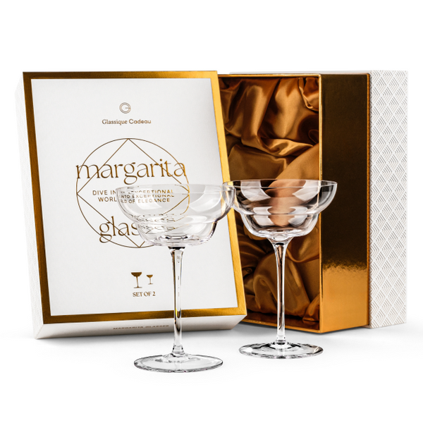 Crystal Margarita Cocktail Glasses Set of 2 – long-stemmed, ready-to-gift signature box