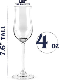 Cognac and Armagnac Tulip Snifter Copita Glasses Gift Set of 4 – set scale and proportions