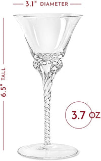 Sherry Port and Dessert Wine Crystal Schooner Sipper Glasses Gift Set of 4 – signature gift presentation