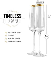 Gold Rimmed Square Champagne Glasses Gift Set of 2 – set scale and proportions