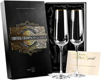 Gold Rimmed Square Champagne Glasses Gift Set of 2 – ready-to-gift signature box