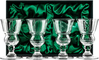Belle Epoque French Pontarlier Absinthe Bubble Glasses Gift Set of 4 – styled flat lay for celebrations
