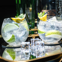 Vintage Art Deco Gin and Tonic Balloon Crystal Glasses Gift Set of 4 – detail of hand-polished crystal rim