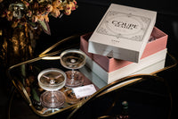 Vintage Art Deco Coupe Glasses Gift Set of 4 – packaging unboxing detail