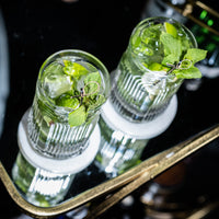 Vintage Art Deco 1920s Highball Glasses Gift Set of 4 – detail of hand-polished crystal rim