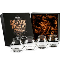 Stemless Brandy Cognac and Armagnac Crystal Tasting Glasses Gift Set – ready-to-gift signature box