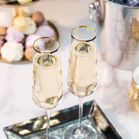 Gold Rimmed Square Champagne Glasses Gift Set of 2 – styled gift moment