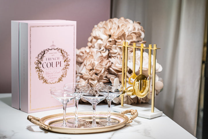 French Champagne and Cocktail Coupe Glasses | Set of 4 | 6 oz