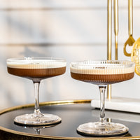 Vintage Art Deco Coupe Glasses Gift Set of 4 – detail of hand-polished crystal rim