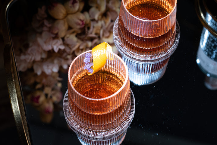 Vintage Art Deco Speakeasy Lowball Glasses | Set of 4 | 9 oz