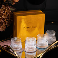 Vintage Art Deco Speakeasy Lowball Glasses Gift Set of 4 – detail of hand-polished crystal rim