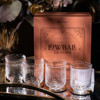 Vintage Art Deco Gatsby Lowball Cocktail Glasses Gift Set of 4 – set scale and proportions