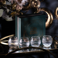 Vintage Art Deco Gin and Tonic Balloon Crystal Glasses Gift Set of 4 – lifestyle hosting shot
