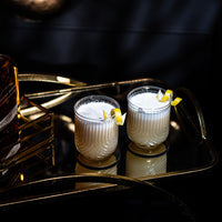 Vintage Art Deco Gatsby Lowball Cocktail Glasses Gift Set of 4 – detail of hand-polished crystal rim