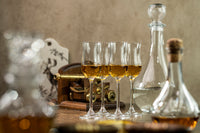 Cognac and Armagnac Tulip Snifter Copita Glasses Gift Set of 4 – gift box detail close-up