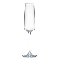 Gold Rimmed Square Champagne Glasses Gift Set of 2 – signature gift box closeup with cocktail recipes