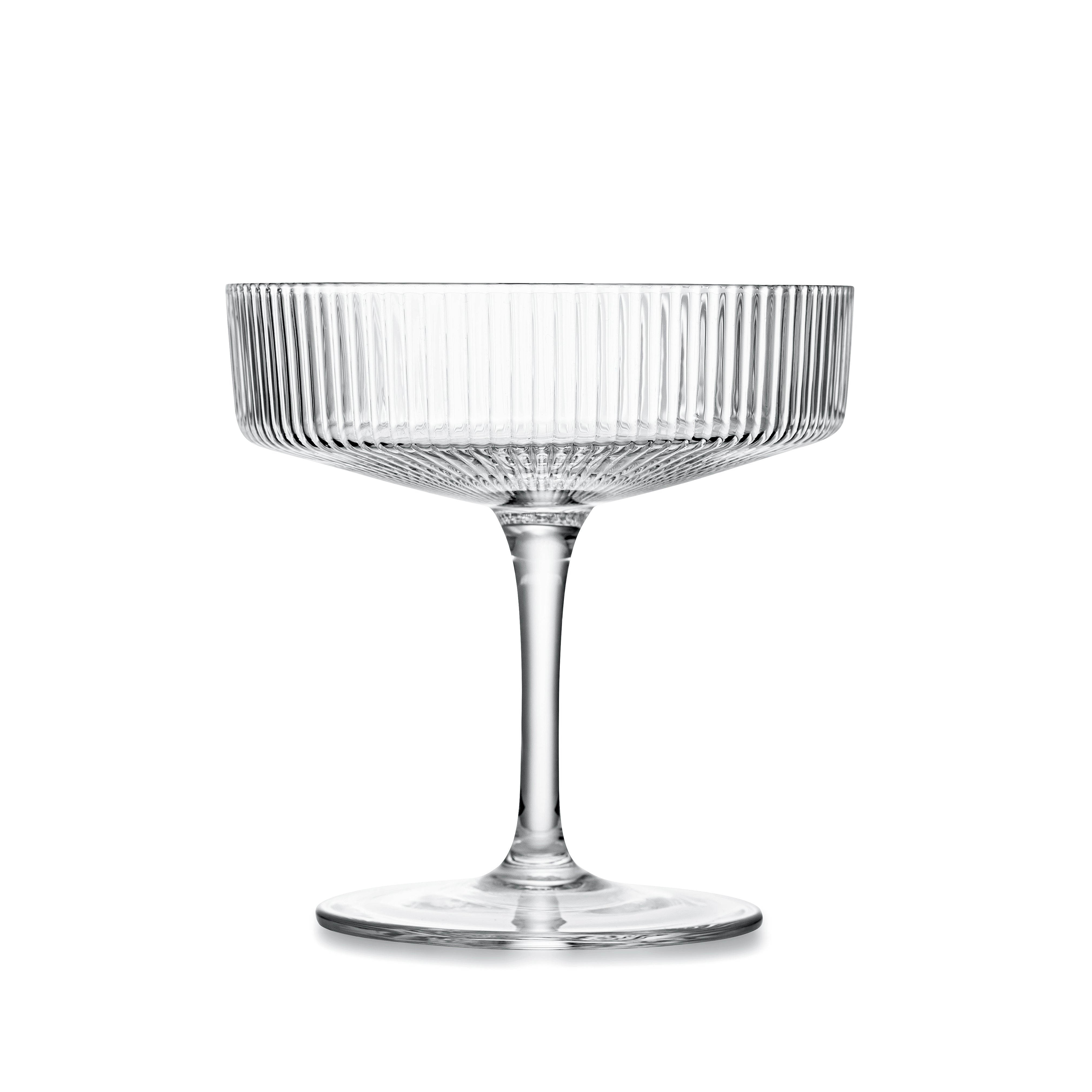 4oz Ribbed Martini Glasses Set of 4, Stripe Design Art Deco Crystal  Cocktail Coupe Glasses, Vintage Coupe Glasses Crystal Cocktail Glasses with  Stem