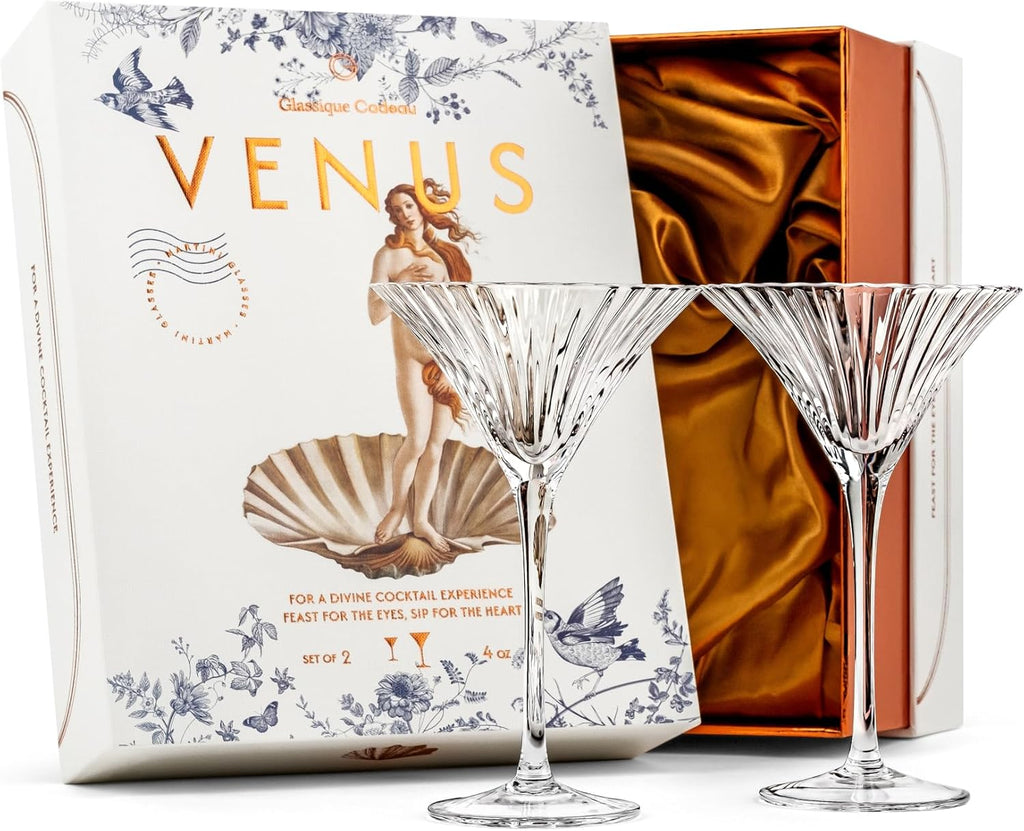 Venus Seashell Martini Cocktail Glasses