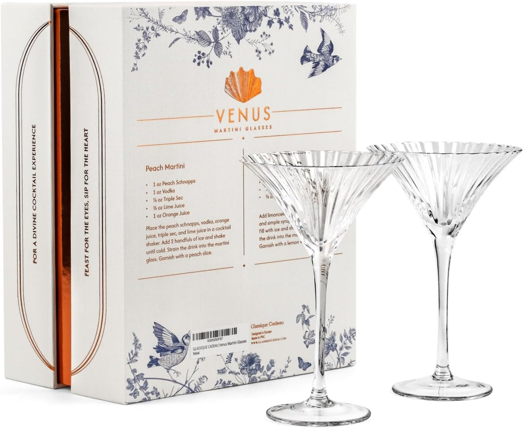 Venus Seashell Martini Cocktail Glasses
