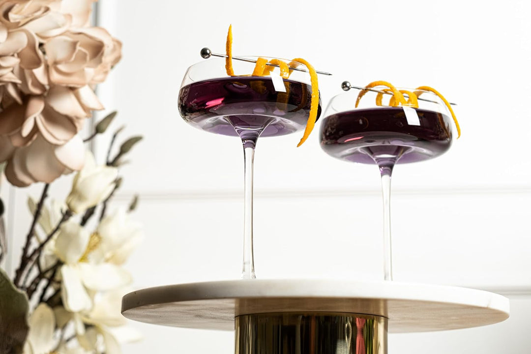 Crystal Cocktail and Champagne Coupette Glasses | Set of 4 | 9 oz