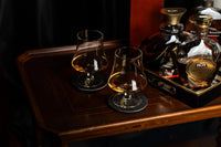 Brandy and Cognac Crystal Snifter Glasses Gift Set of 2 – signature gift box closeup with cocktail recipes