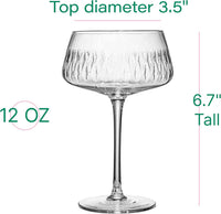 Vintage Flamingo Belle Coupe Glasses Tropical Gift Set of 4 – styled flat lay for celebrations