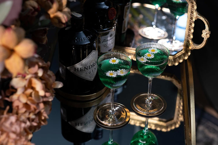 Vintage Art Deco Nick and Nora Coupe Glasses | Set of 4 | 5 oz