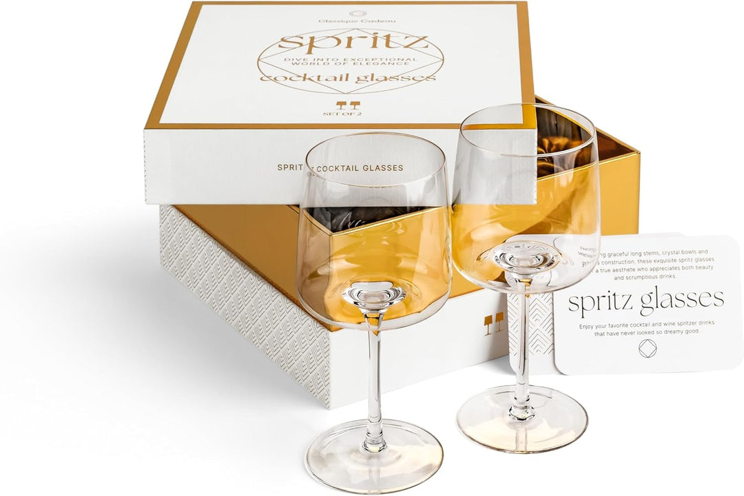 Crystal Aperol Spritz Cocktail Glasses | Set of 2 | 15 oz