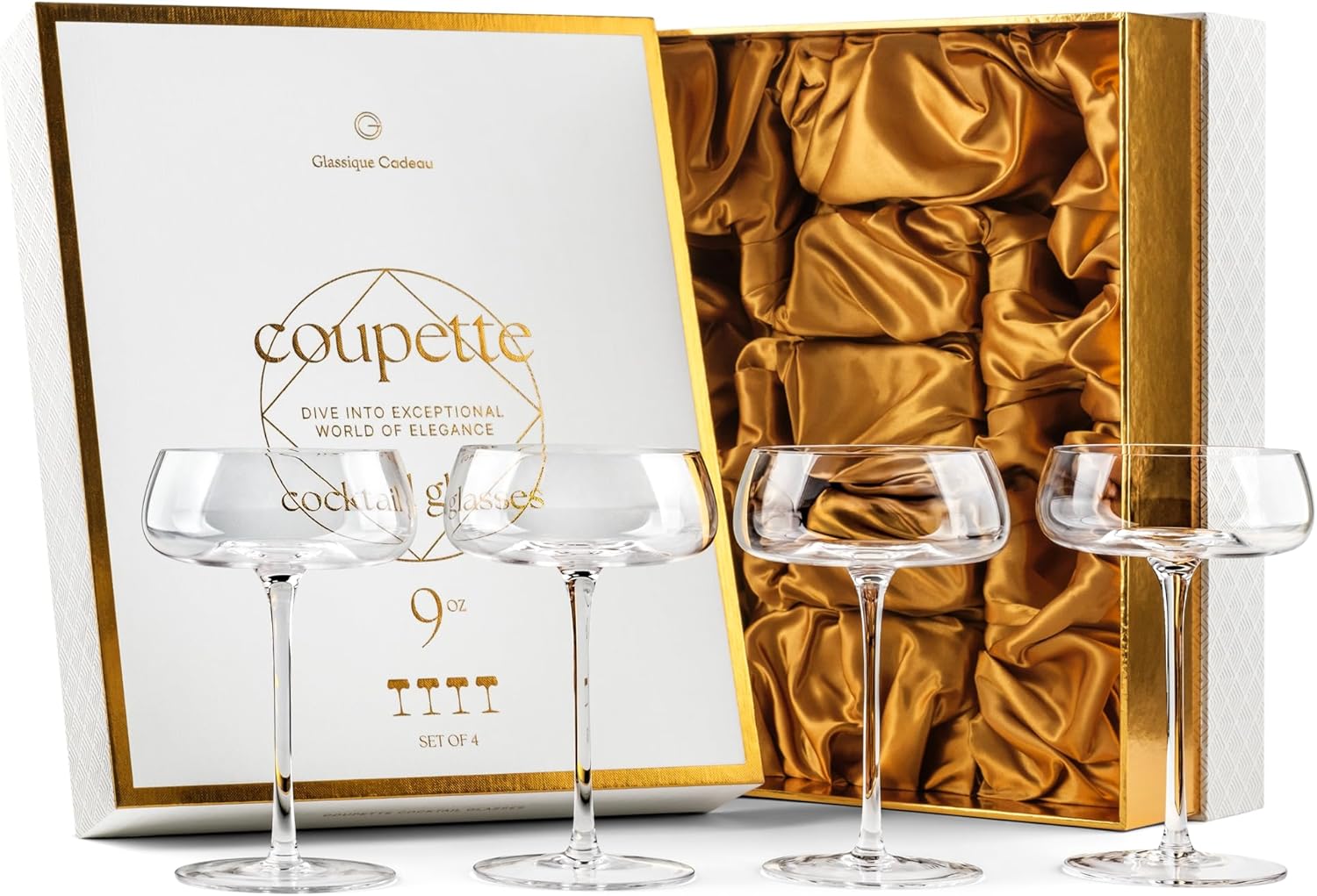 Crystal Cocktail & Champagne Coupette Glasses